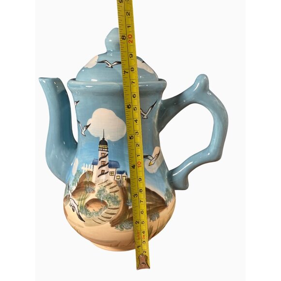 Youngs Heartfelt Kitchen Creations Teapot With Lid  Seaside Nautical Pattern - Picture 16 of 16